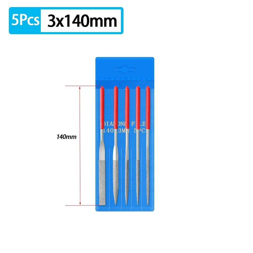 Diamond Mini Needle File Set for Carpentry Jewelry Stone Glass Metal Ceramic Polish Carving DIY Craft Woodworking Hand Tools 5