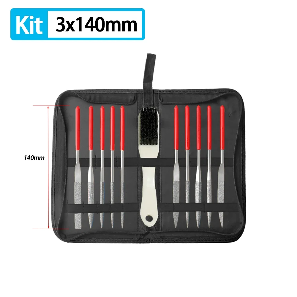 Diamond Mini Needle File Set for Carpentry Jewelry Stone Glass Metal Ceramic Polish Carving DIY Craft Woodworking Hand Tools 6